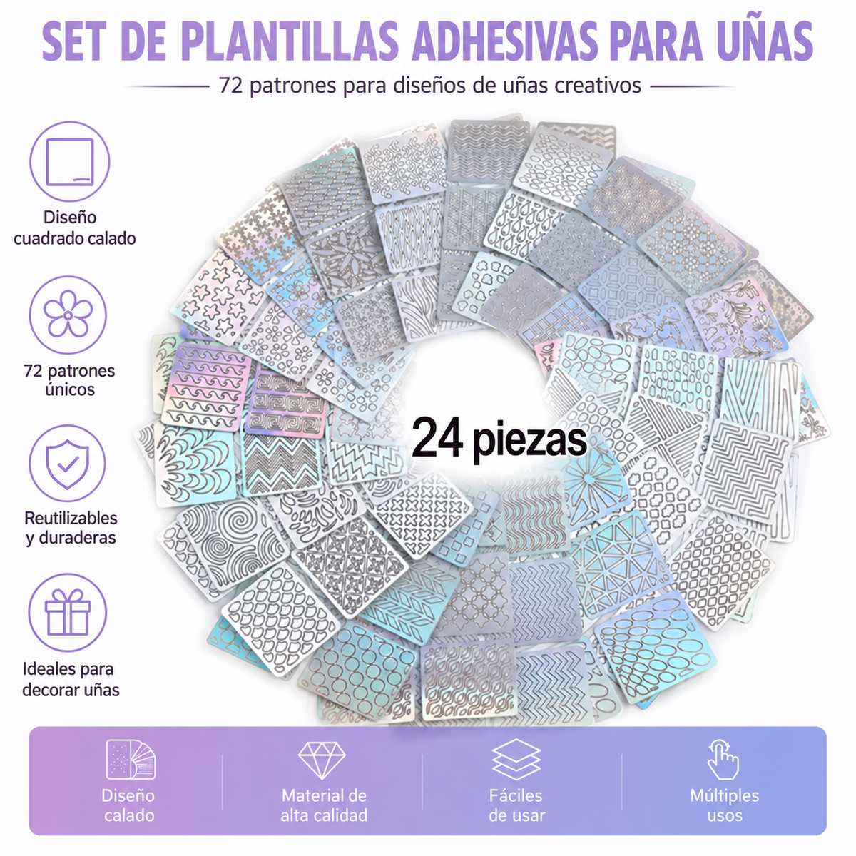 Marcadores de uñas: diseños de salón sin pulso